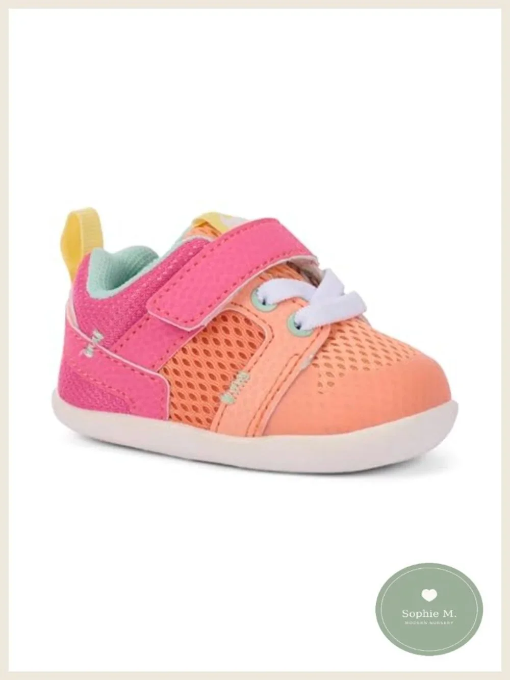 Baby Girls Canvas Sneakers with Slip-Resistant TPR Outsole First Walker